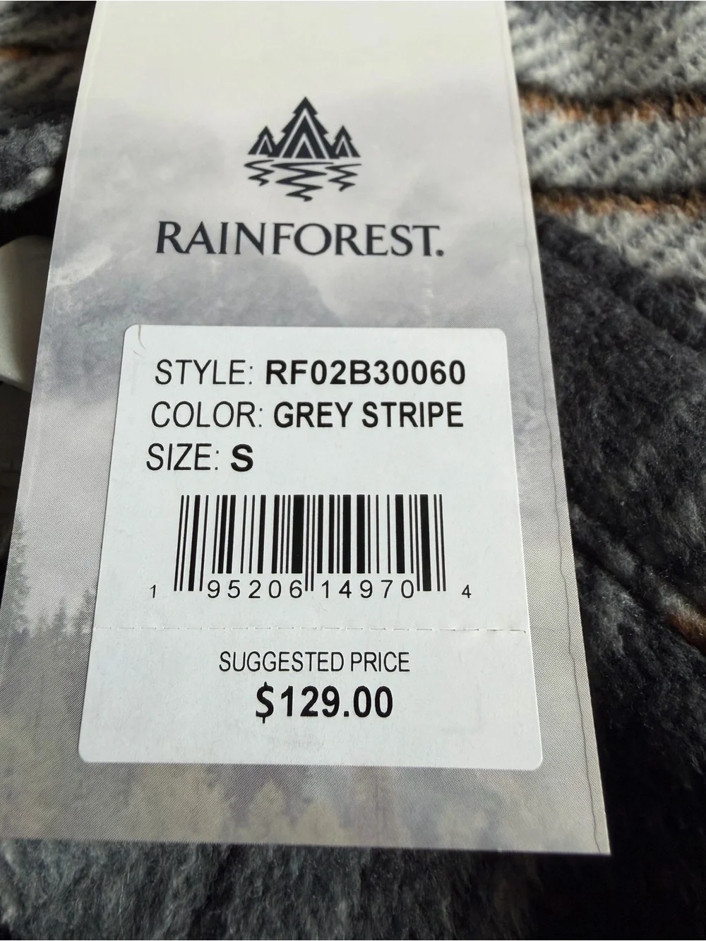 Rainforest Edgewood Plaid Bonded Fleece & Faux Shearling Jacket Small NWT